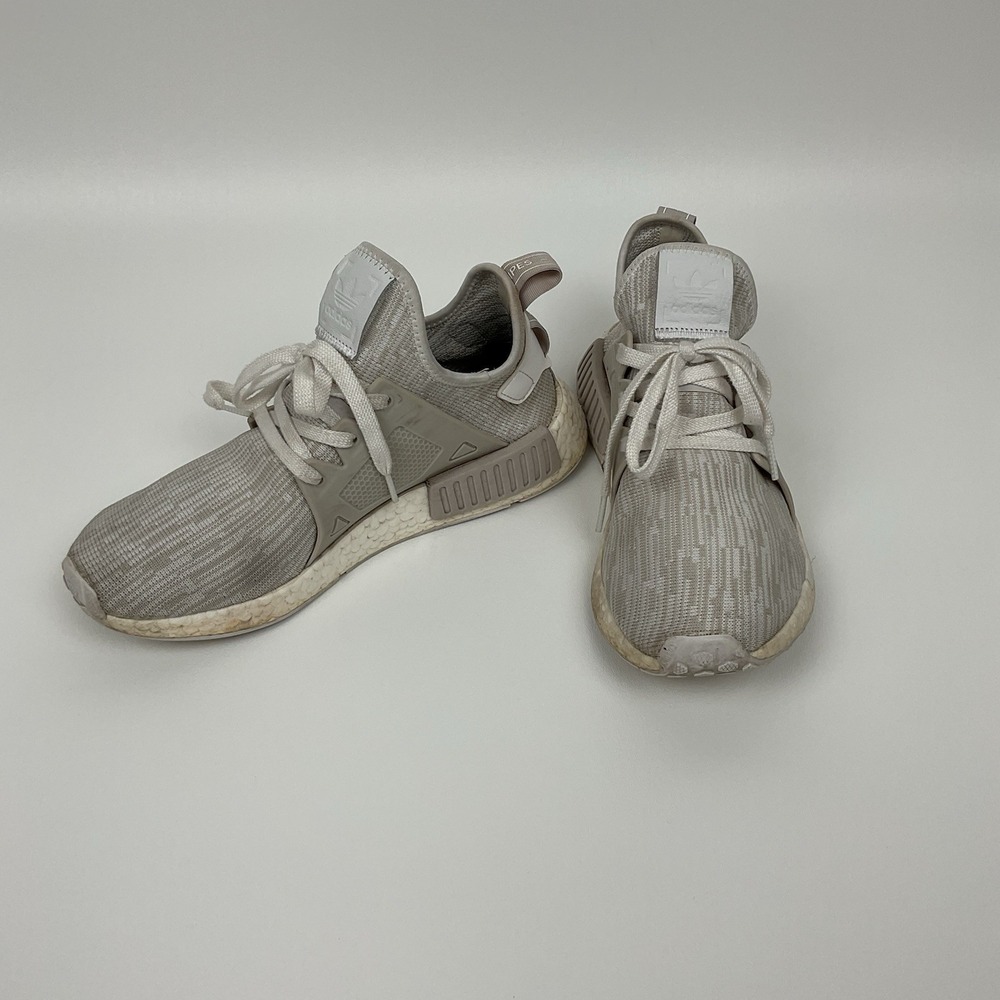 Adidas NMD R1 STLT Primeknit‎ Sneakers Beige White Womens Size 85 Boost Casual